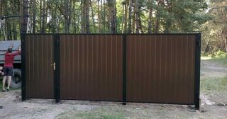 Купить распашные ворота из профнастила Кимовск, цена от 2691 руб.